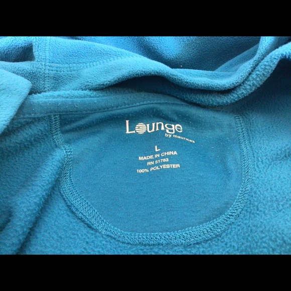 Cute Woman’s Sz Lg LOUNGE By MAURICES Teal, Long Slv, Full Zip Fleece Jacket - Picture 6 of 10